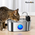 AquaLens™ – 3.2L Stainless Steel Pet Fountain with Clear Water Window