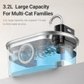 AquaLens™ – 3.2L Stainless Steel Pet Fountain with Clear Water Window