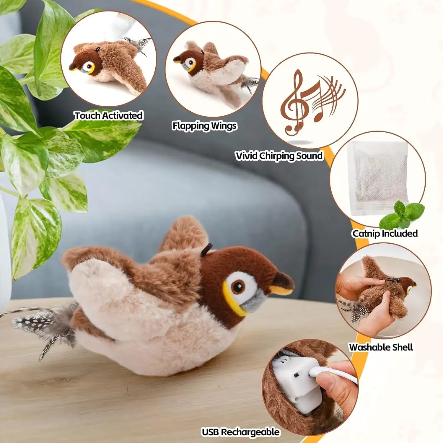 ChirpMate™ – Interactive Flapping Bird Toy for Cats