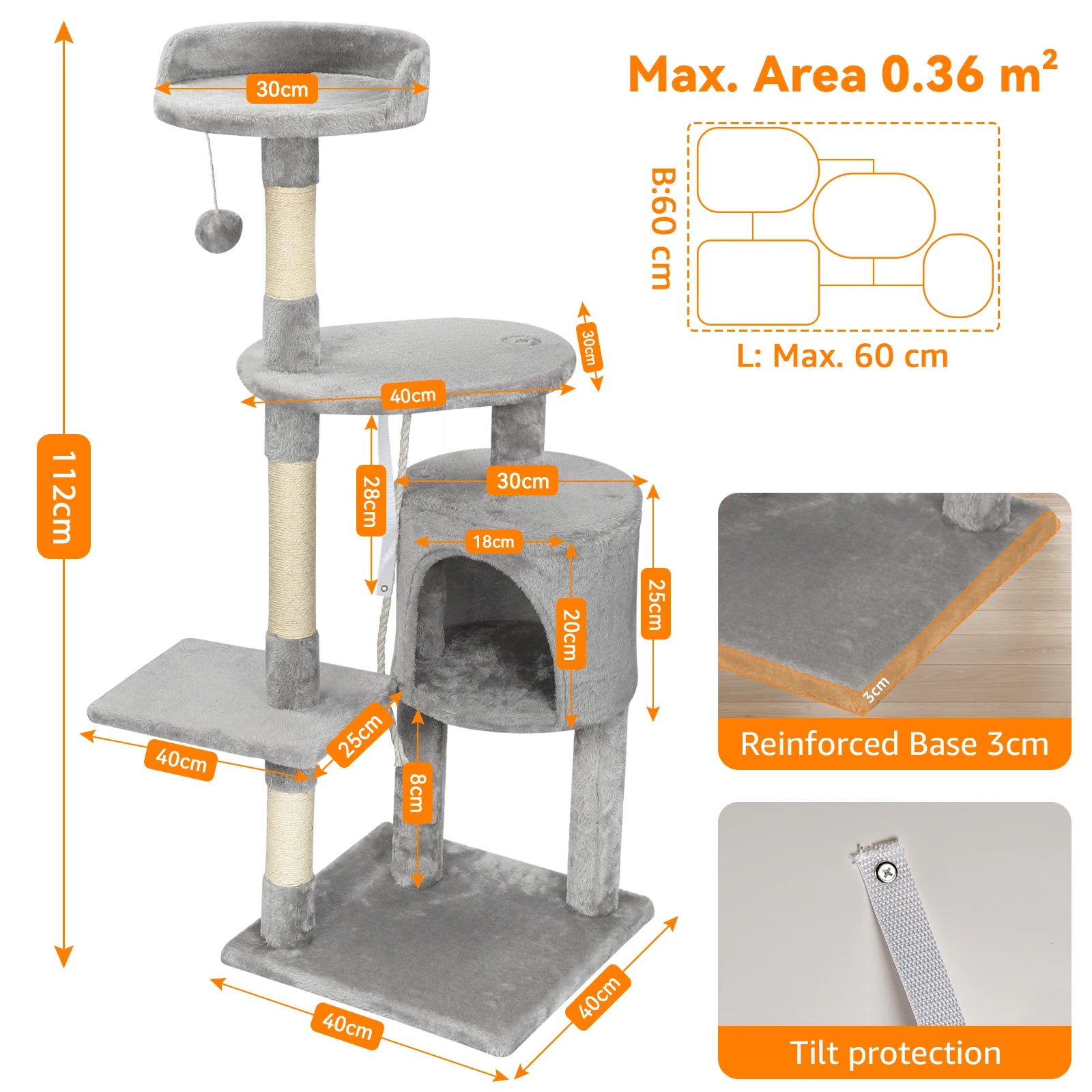 ClimbHaven™ – Multi-Level Cat Tower with Cozy Condo & Scratch Posts