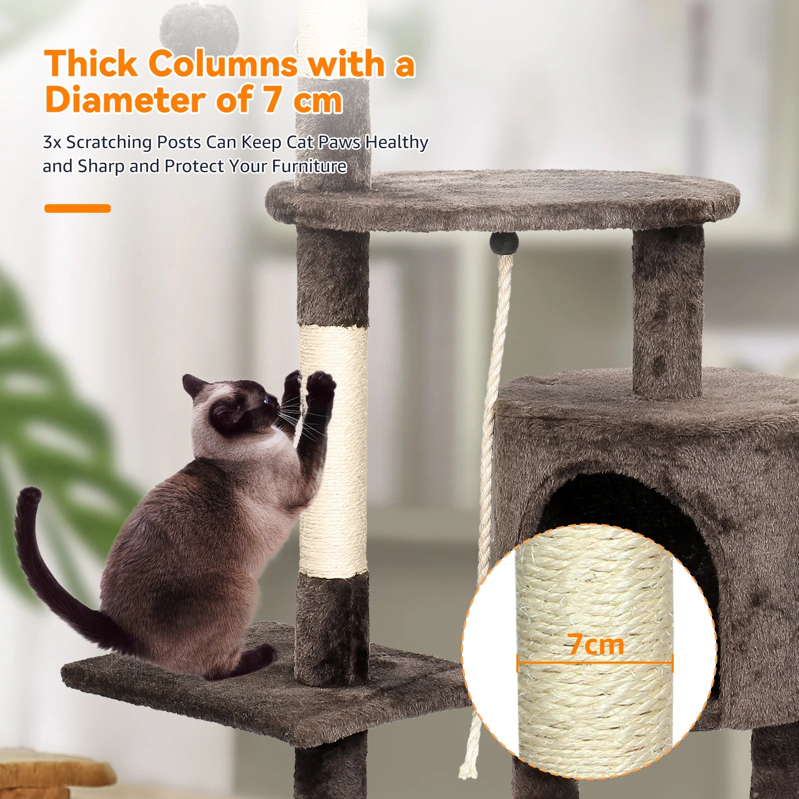 ClimbHaven™ – Multi-Level Cat Tower with Cozy Condo & Scratch Posts