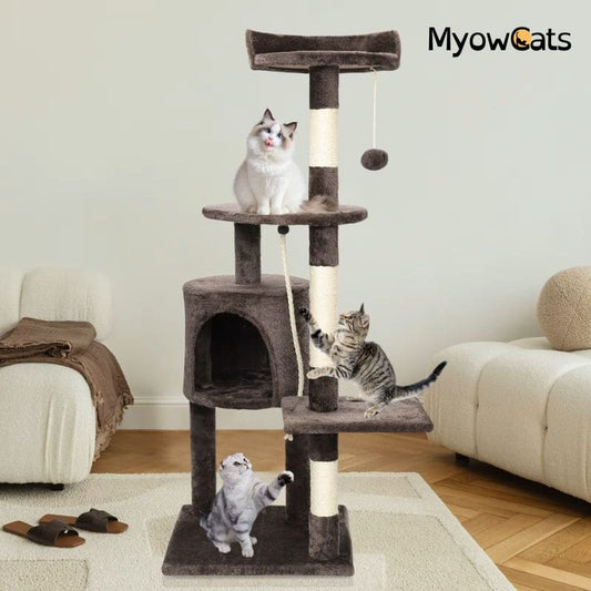 ClimbHaven™ – Multi-Level Cat Tower with Cozy Condo & Scratch Posts