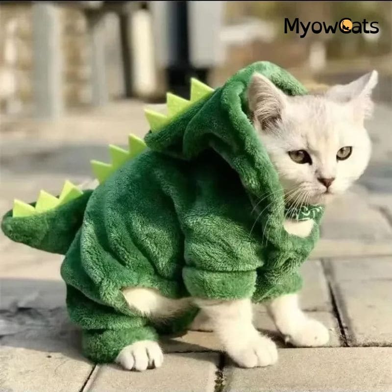 DinoPaws™ – The Cozy Dinosaur Hoodie for Cats